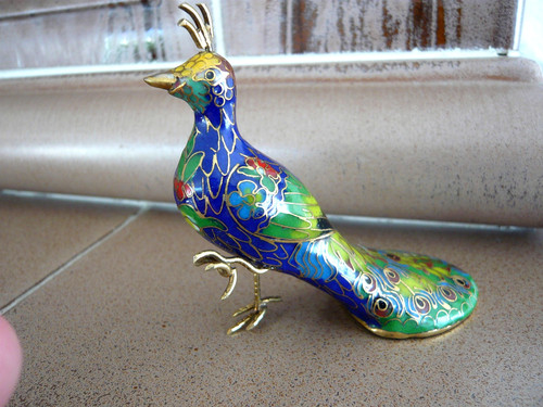 Seltener cloisonne pfau - cloisonne, vogel