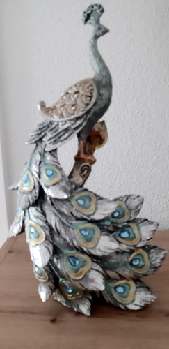 Figur bunter pfau tierstatue - pfau,