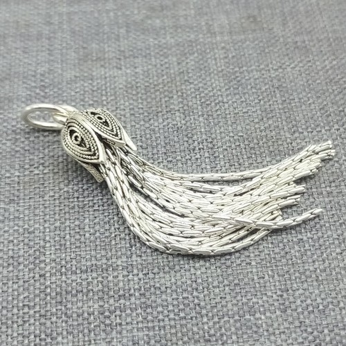 Sterling silber pfau quaste - silber,