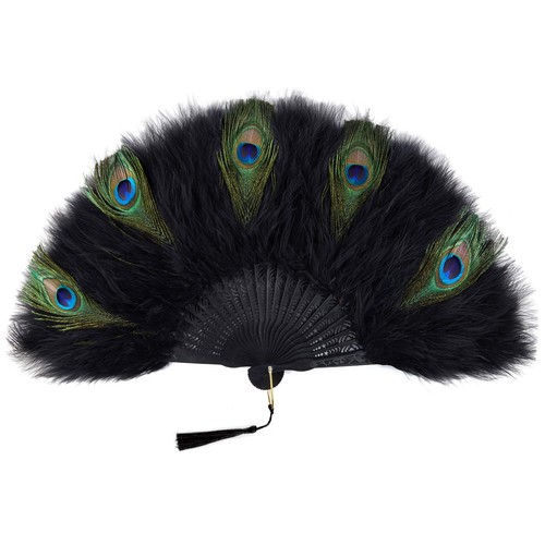 Schwarz fächer damen retro - schwarz,