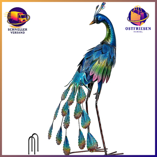 Gartendeko metallfigur pfau - gartendeko,