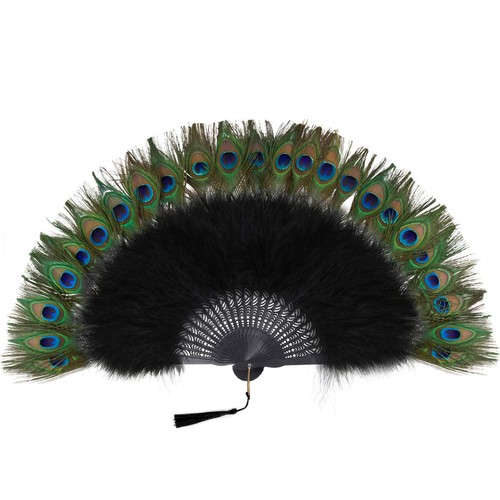 Pfau feder fächer schwarz - pfau,