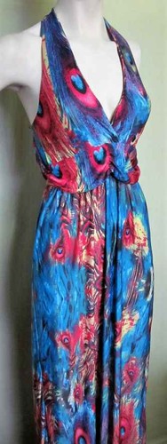 Sommerkleid pfauenfedern - sommerkleid,