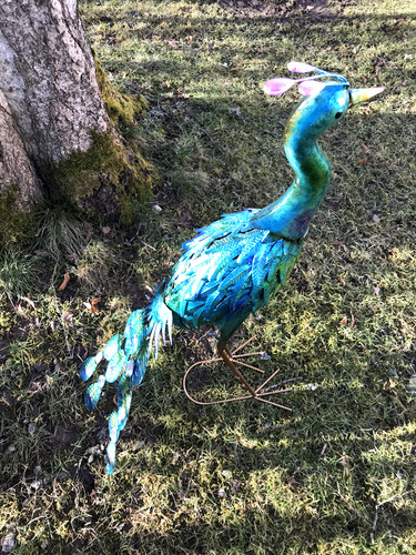 Dekofigur pfau stehend 84 - stehend, h.
