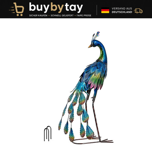 Gartenfigur metall pfau - metall,