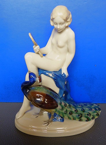 Porzellan figur akt - porzellan, pfau