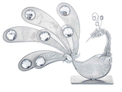 Deko pfau aus metall mit - pfau,
