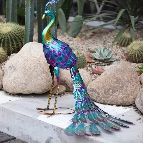Elegante metall pfau - elegante, pfau-statue