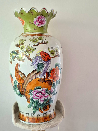 Keramikvase pfau - keramikvase, &