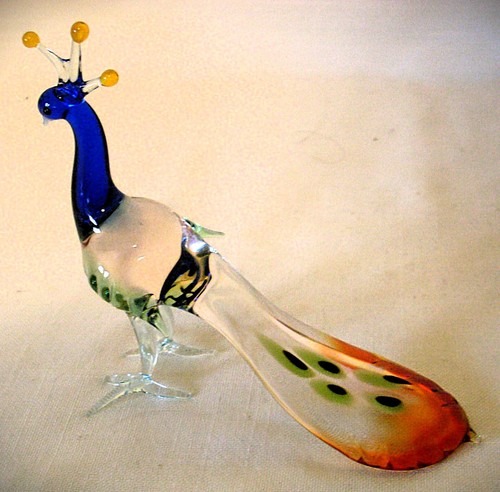 Glasfigur pfau lauscha - glasfigur,