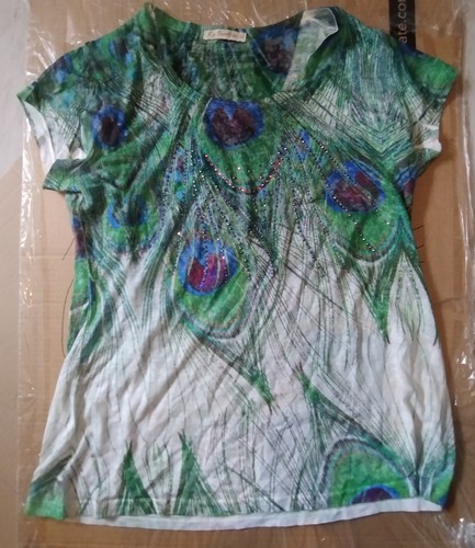Pfau shirt mit pailletten ky - pailletten,